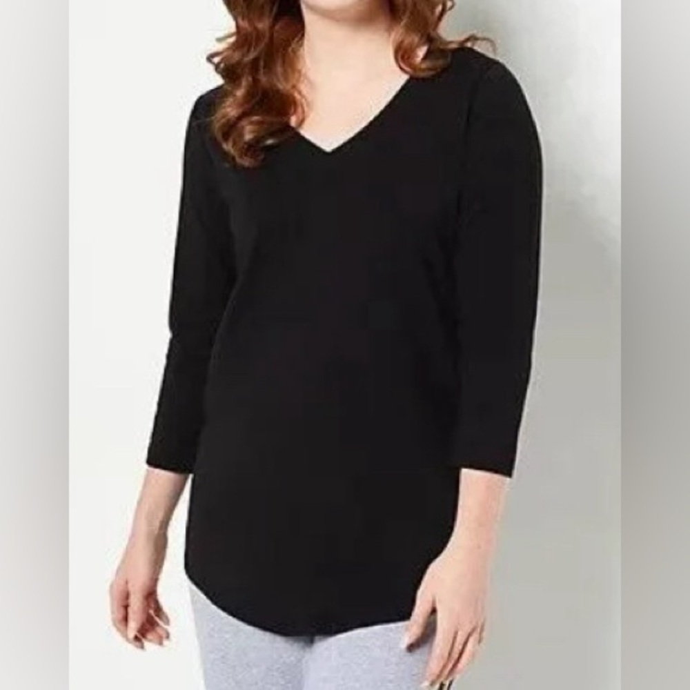 Susan Graver -NEW - “As Is" Petite Weekend Essentials V-Neck Tunic. A523203. XLP